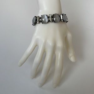 WHBM Smoky Grey Stone/Rhinestone Bars Bracelet